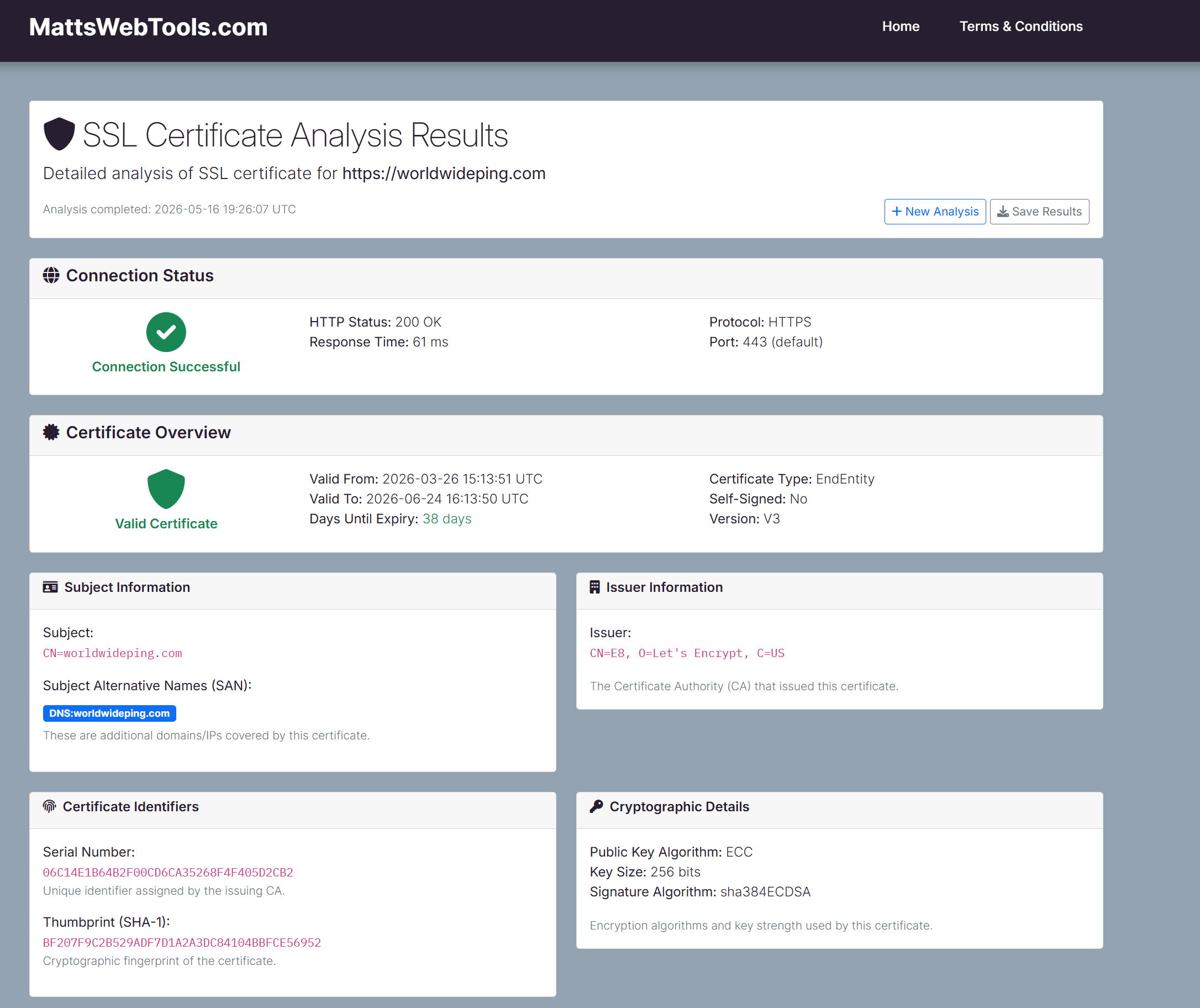 MattsWebTools formatter screenshot